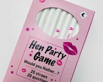 Hen Party 'Would You Rather' Game Straws - Hen Party Game - Hen Party Drinking Game - Hen Party Straws