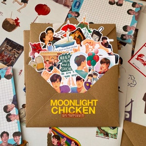 Moonlight Chicken a série - Mês do Orgulho - GeminiFourth - Série BL tailandesa - Pacote de adesivos BL - Casal EarthMix - Drama BL tailandês - Ideia para presente