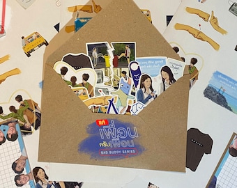 Bad Buddy Series (16 stickers) - OhmNanon - Thai BL drama - Thai BL stickers - GMMTV - Bad Buddy stickers - Pride Month - Boyfriends drawing