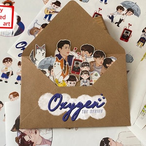 Oxygen The Series - PitBabe Stickers - PhuKao Stickers - Oxygen Thai BL Drama Stickerpack - Asian drama - cute stickers - Pride Month