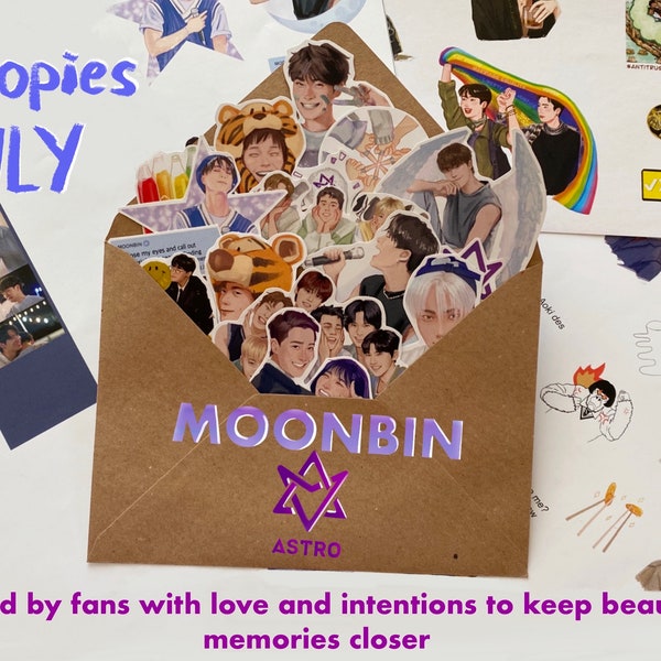 Moonbin Astro - lot de 16 stickers - Moonbin - MJ - JinJin - Cha Eunwoo - Sanha - Rocky - Groupe Kpop - Groupe Kpop - Moon Bin - Cadeau