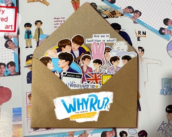 Why R U? Series Stickers: Thai BL Drama, FighterTutor, ZeeSaint LGBTQ Pride