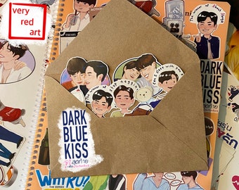 Dark Blue Kiss Stickers: Thai BL Drama, SanMork Stickers - My Golden Blood - LGBTQ+ pride
