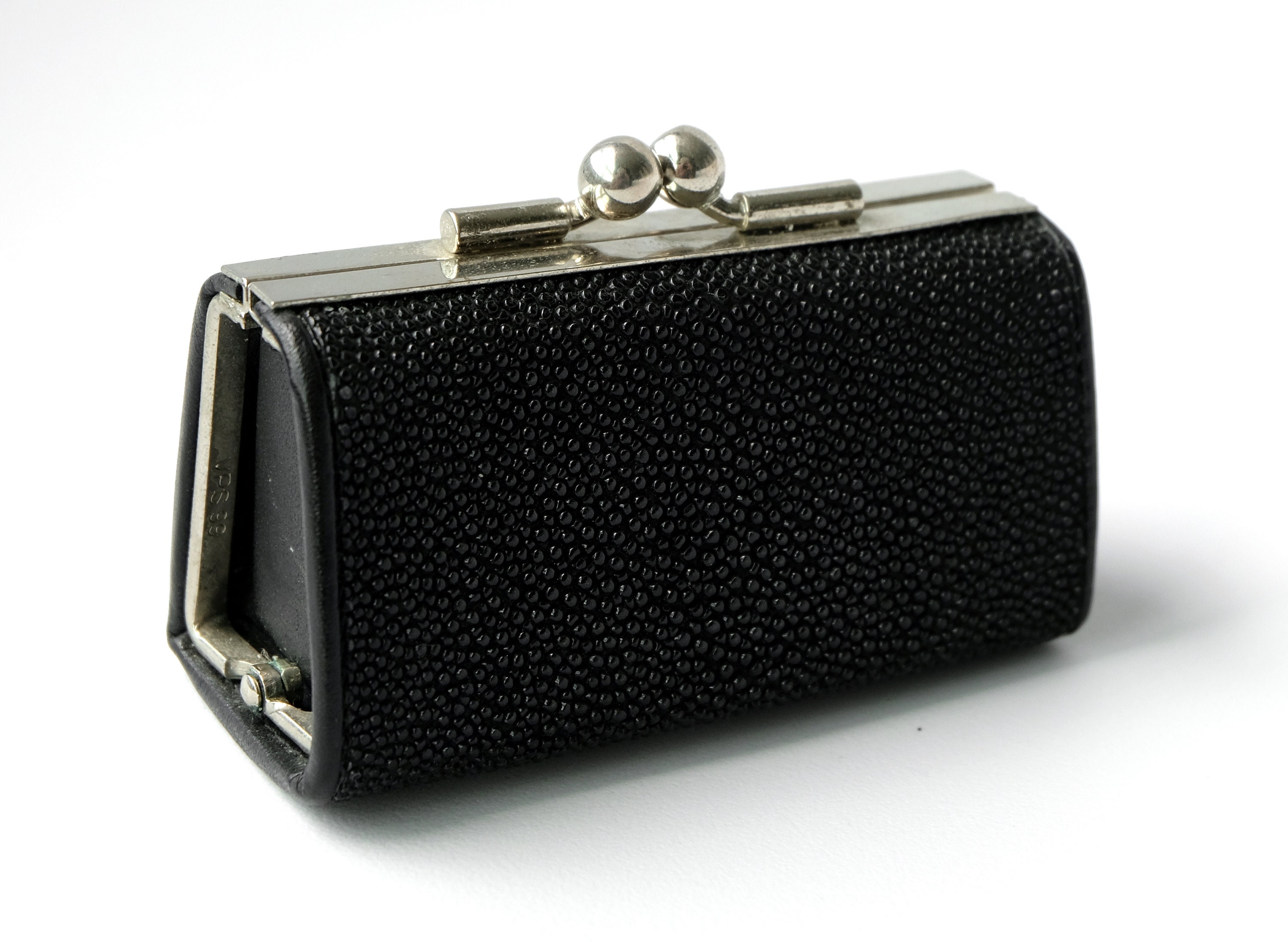 Small Black Coin Purse in Genuine Stingray Leather Etsy UK