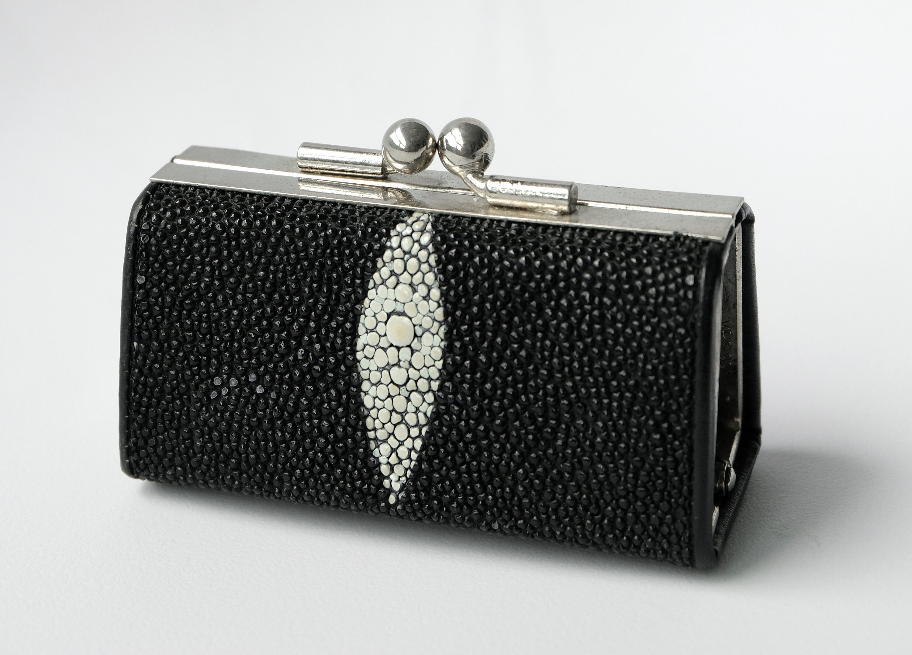 Small Black Coin Purse in Genuine Stingray Leather Etsy UK