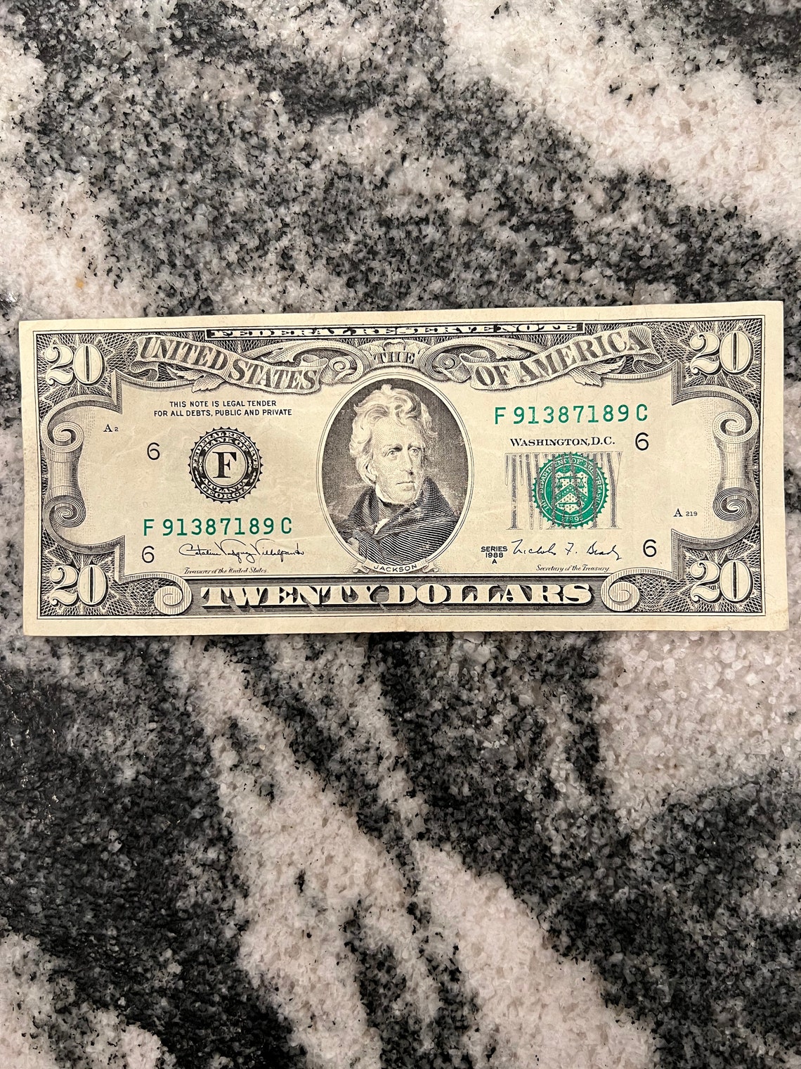 Vintage Perfect Condition 1988 Twenty Dollar Bill Etsy