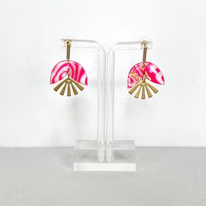 Pink Swirl Small Petal Earring