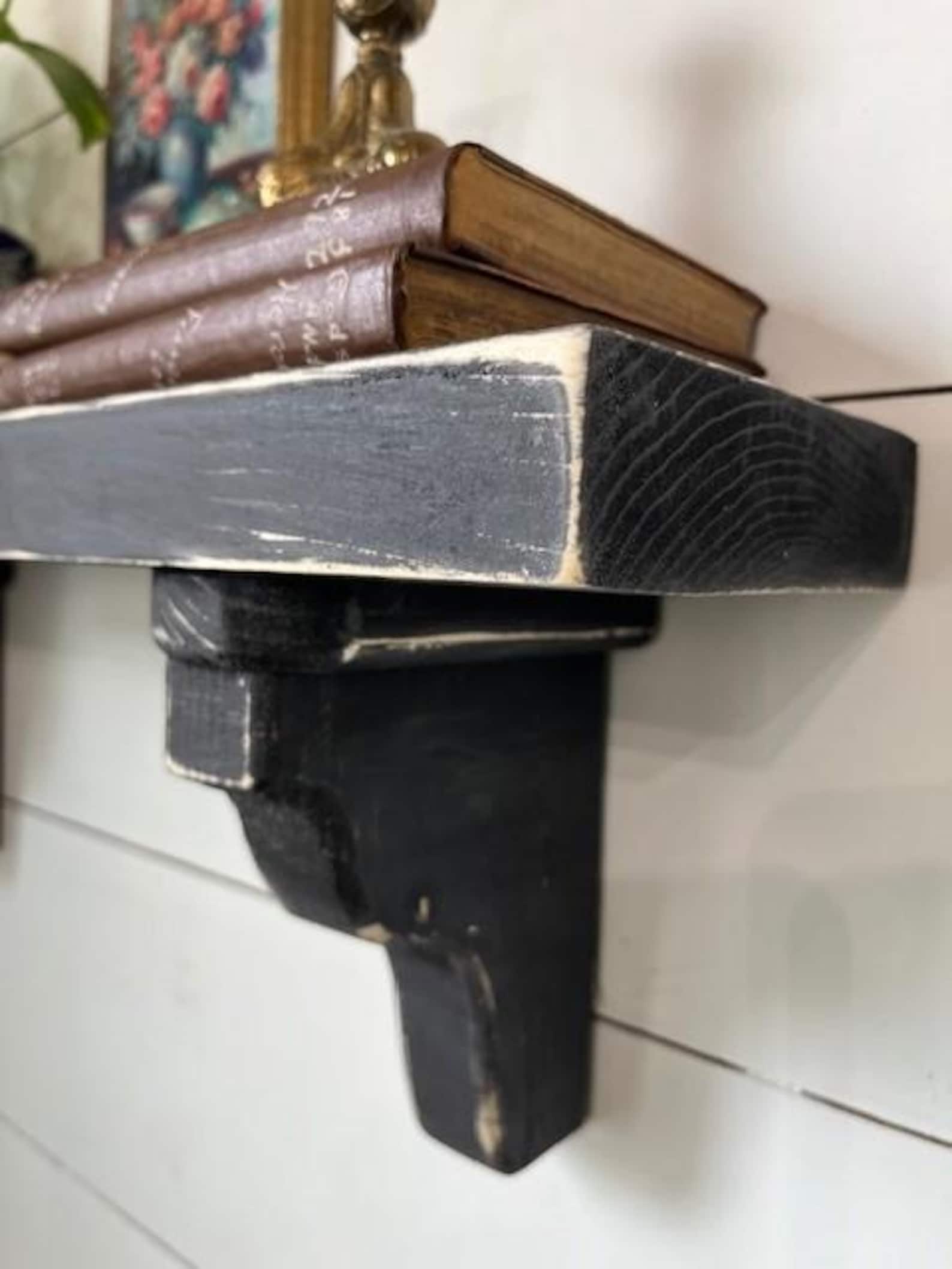 Farmhouse Corbel Wall Shelf, Solid Wood, Mantel, French Country, Rustic