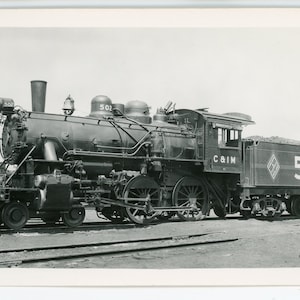 RpPC Railroad Cartolina fotografica. Chicago e Illinois Midland Railway 502. Springfield, Illinois 1948. Robert J. Foster.
