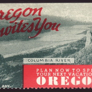 Posterstempel – Oregon lädt Sie ein. Columbia River.