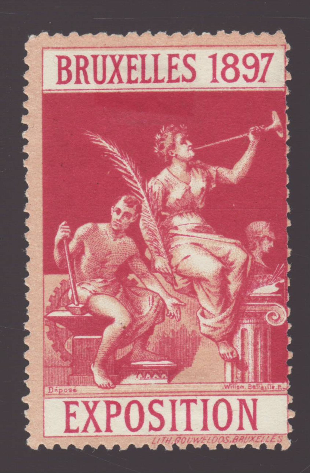Poster Stamp. Bruxelles Exposition 1897. Brussels, Belgium. Etsy