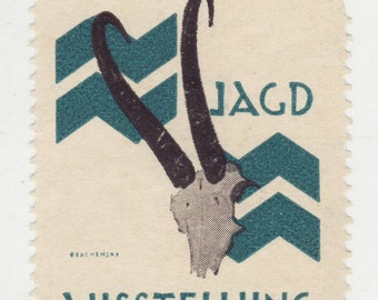 Poster Stamp - Tyrolean Hunting Exhibition, Innsbruck 1926. Tiroler Jagd Ausstellung. Austria.
