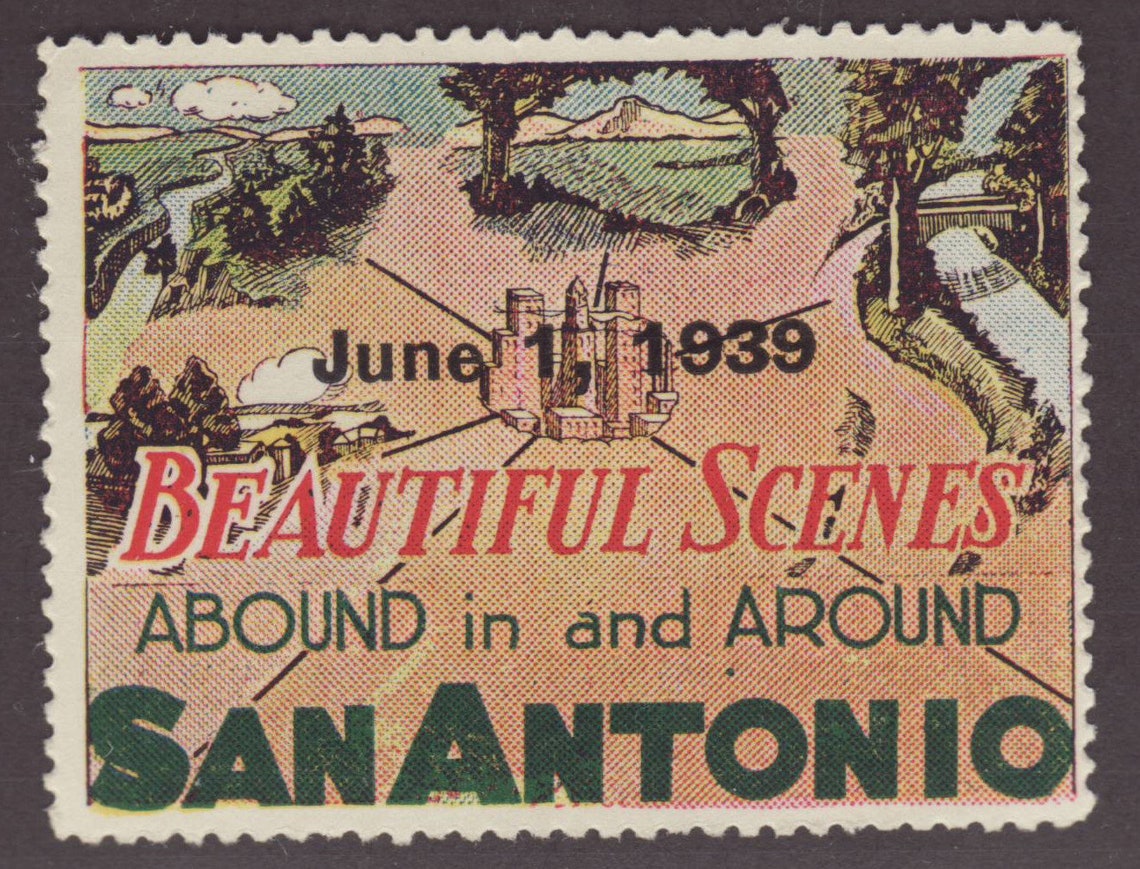 Poster Stamp San Antonio, Texas 1939 Etsy