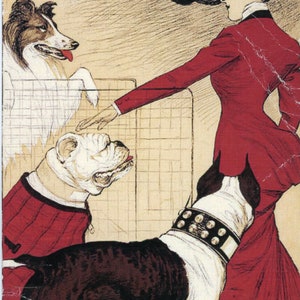 Impression vintage de cartes postales en lin de George Ford Morris Affiche de l’exposition canine du Chicago Kennel Club