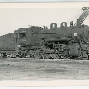 RpPC Railroad Cartolina fotografica. Chicago e Illinois Midland Railway 510. Springfield, Illinois 1936. Robert J. Foster.