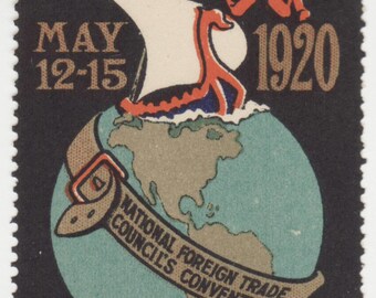 Sello de cartel - Convención del Consejo Nacional de Comercio Exterior, San Francisco (1920).