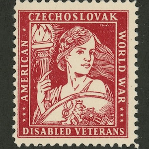 Poster Stamp. American Czechoslovak World War Disabled Veterans.