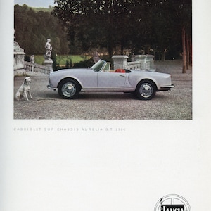 Vintage 1958 Lancia Cabriolet Convertible Automobile Advertisement.