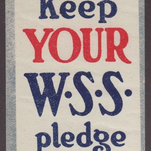 Poster Stempel - Keep Your W. S. S. S. Pledge (United States War Savings Stamps, WWII)