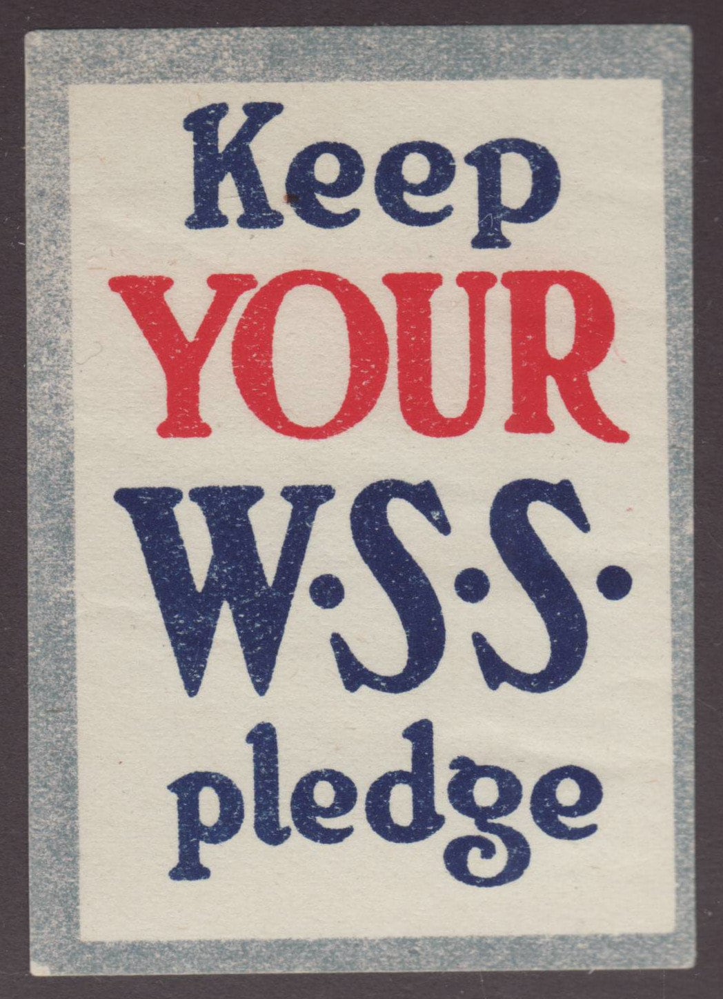 Imagination Velkendt kuvert Poster Stamp Keep Your W. S. S. Pledge united States War - Etsy