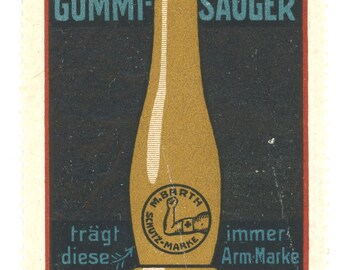Sello de póster vintage - M. Barth Brand Rubber. Alemania.
