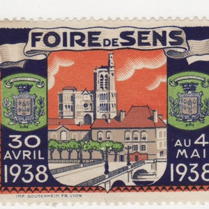 Poster Stamp - Foire de Sens, 1938 (France)