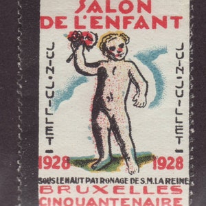 Poster Stamp - Salon de l'Enfant - Bruxelles Cinquantenaire 1928. Brussels Children's Fair.