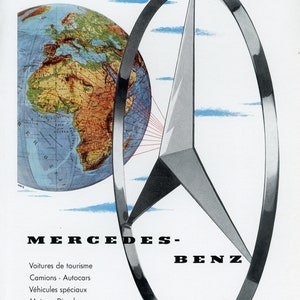 Vintage 1958 Mercedes-Benz and Tag Heuer Competition Stopwatch Advertisement. French.