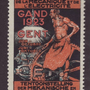 Poster Stamp - 1923 Exposition of Mechanical & Electrical Applications, Ghent, Belgium