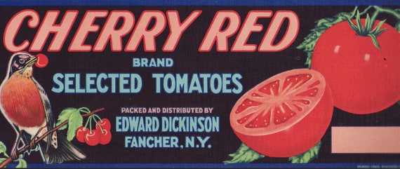Vintage Vegetable Crate Label Cherry Brand - Etsy