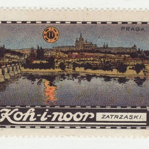 Sello de cartel - Koh-i-noor Zatrzaski. Pargeue. Varsovia. Dresde. Publicidad en reverso.