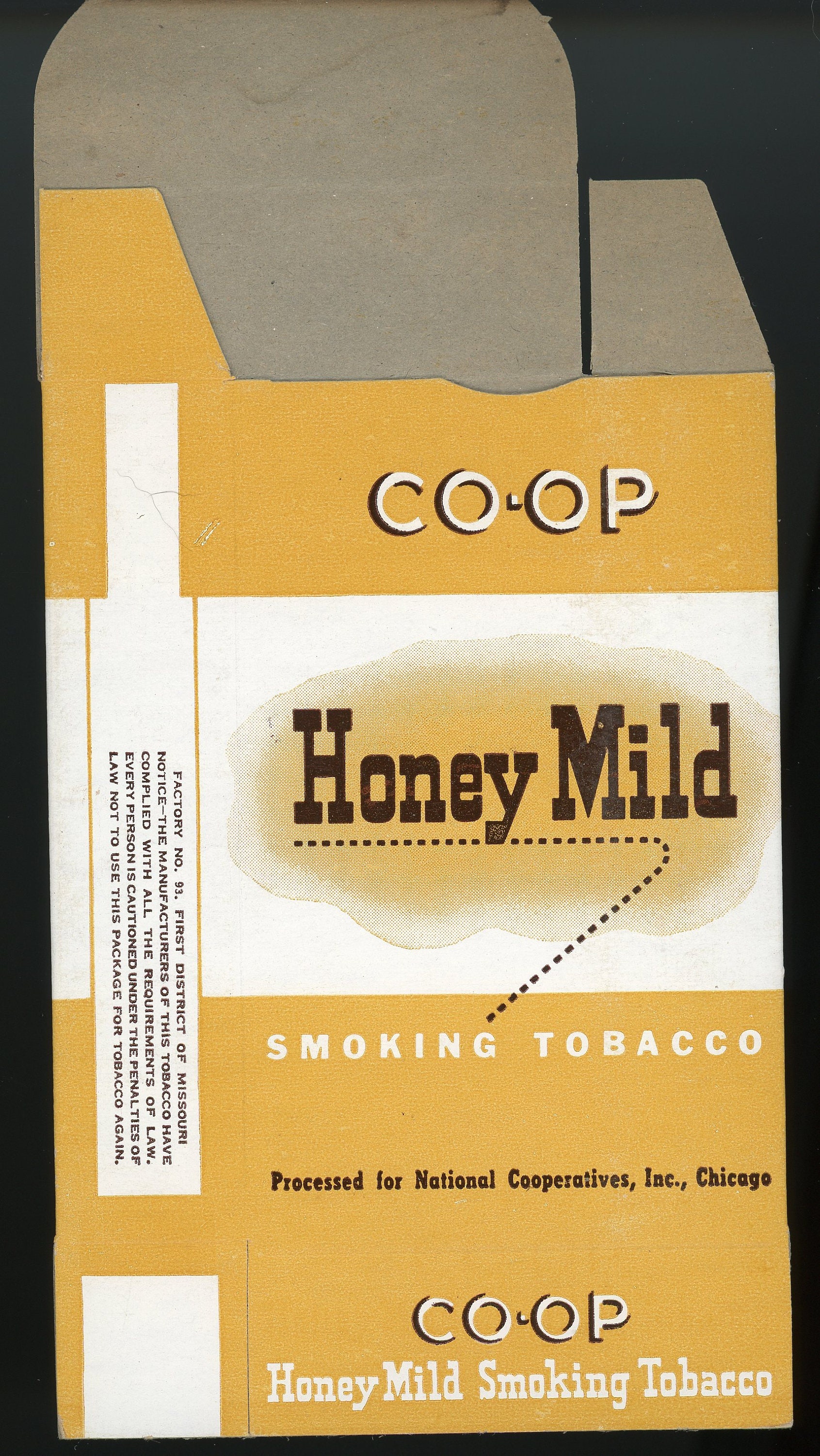 co op tobacco Vintage Co-op Honey Mild Smoking Tobacco Box. Unused. Pipe Tobacco.  Chicago