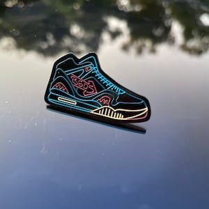 90er Style Sneaker Schuh Neon Schild Emaille Pin