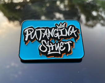 Épingle en émail d'argot tagalog philippin style Putangina Shyet des années 90