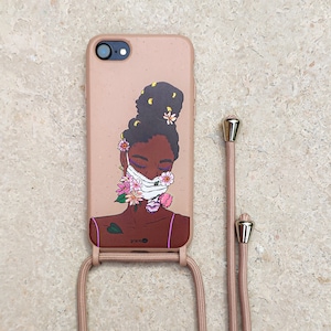 Coque à cordon, Chaîne - collier téléphone biodégradable, Eco Phone Case : Printemps 2020 cappuccino
