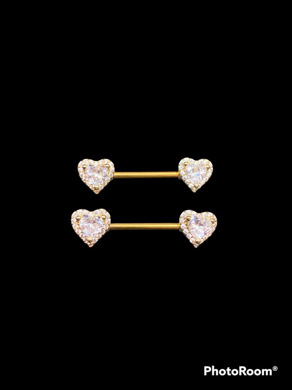 Heart Nipple Rings Heart Nipple Jewelry Nipples Nipple Etsy