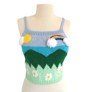 Sunny Day Crochet Top | Crochet Bralette | Knit Bikini Top | Handmade Cotton Top | Rainbow | Pride Festival LGBTQ Wear 2021 Unique Crop Top