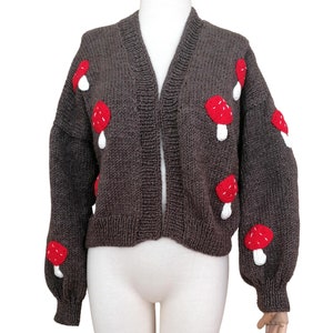 Magic Mushroom Chunky Cardigan | Oversized Crochet Sweater | Christmas Gift Handmade Cotton Sky Cardigan Chunky Top Women | Unique Gift Girl