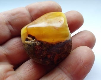 Piedra de ámbar báltico natural pulida color caramelo/marrón/amarillo 20 g.