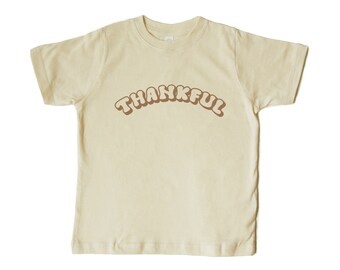 Thankful T-shirt | Baby to Toddler letter graphic T-shirt | Holiday T-shirt | Letter Graphic T-shirt | Retro Letter Tee