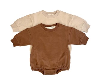 Bubble Sweatshirt Romper | Blank Sweatshirts Romper | Soft brush pullovers | Organic Cotton