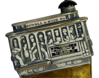 Vintage Decanter 1968 Ezra Brooks Trolley Cable Car Powell & Hyde Streets