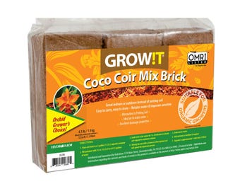 GROW!T Coco Coir Mix Brick OMRI Listed  Pack of 3 | Organic Growing Medium