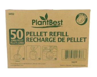 PlantBest 42mm Coconut Coir Pellets 50 Pack Greenhouse Seed Starting Refill