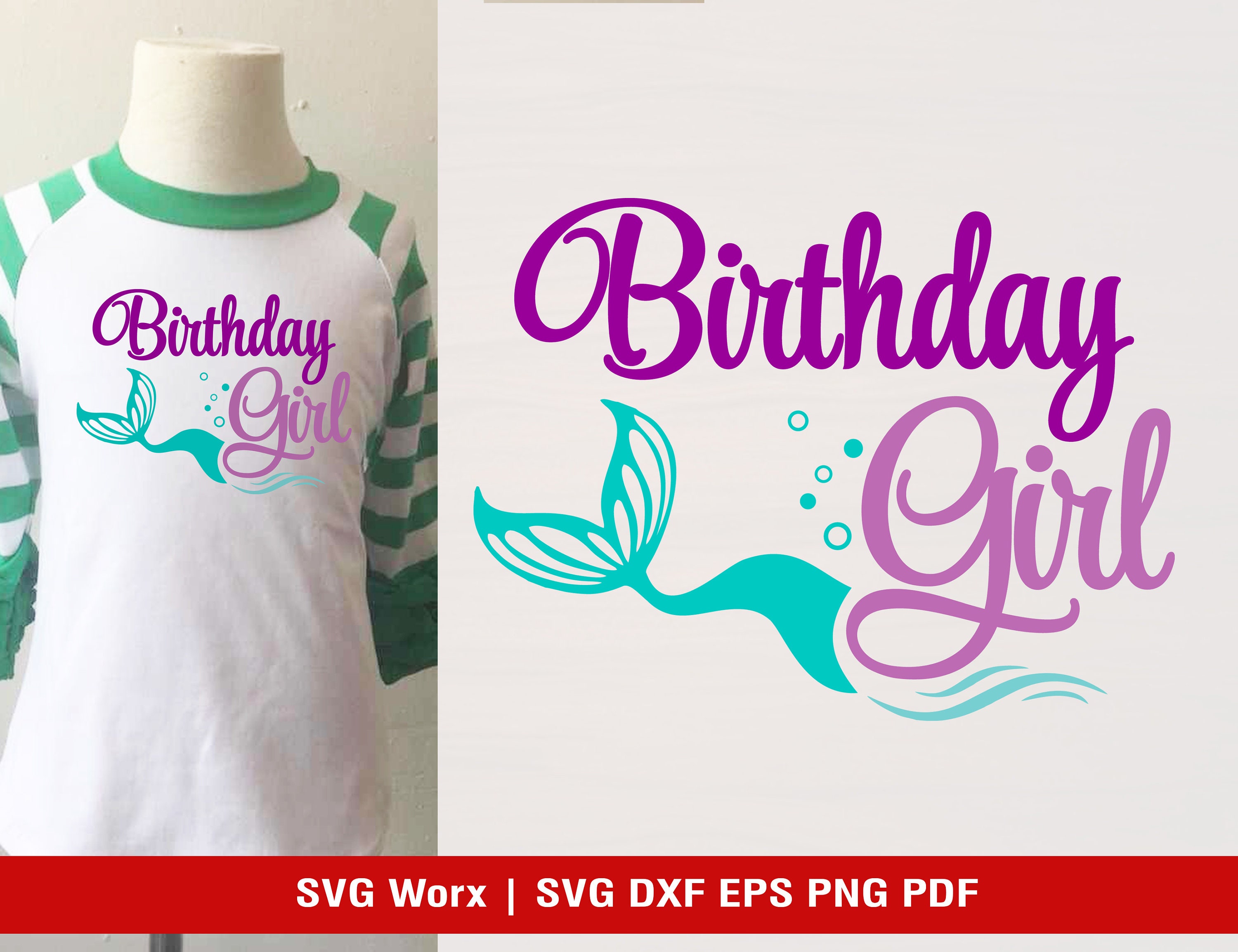 Mermaid Birthday girl Svg Birthday Mermaid Shirt Girl Etsy