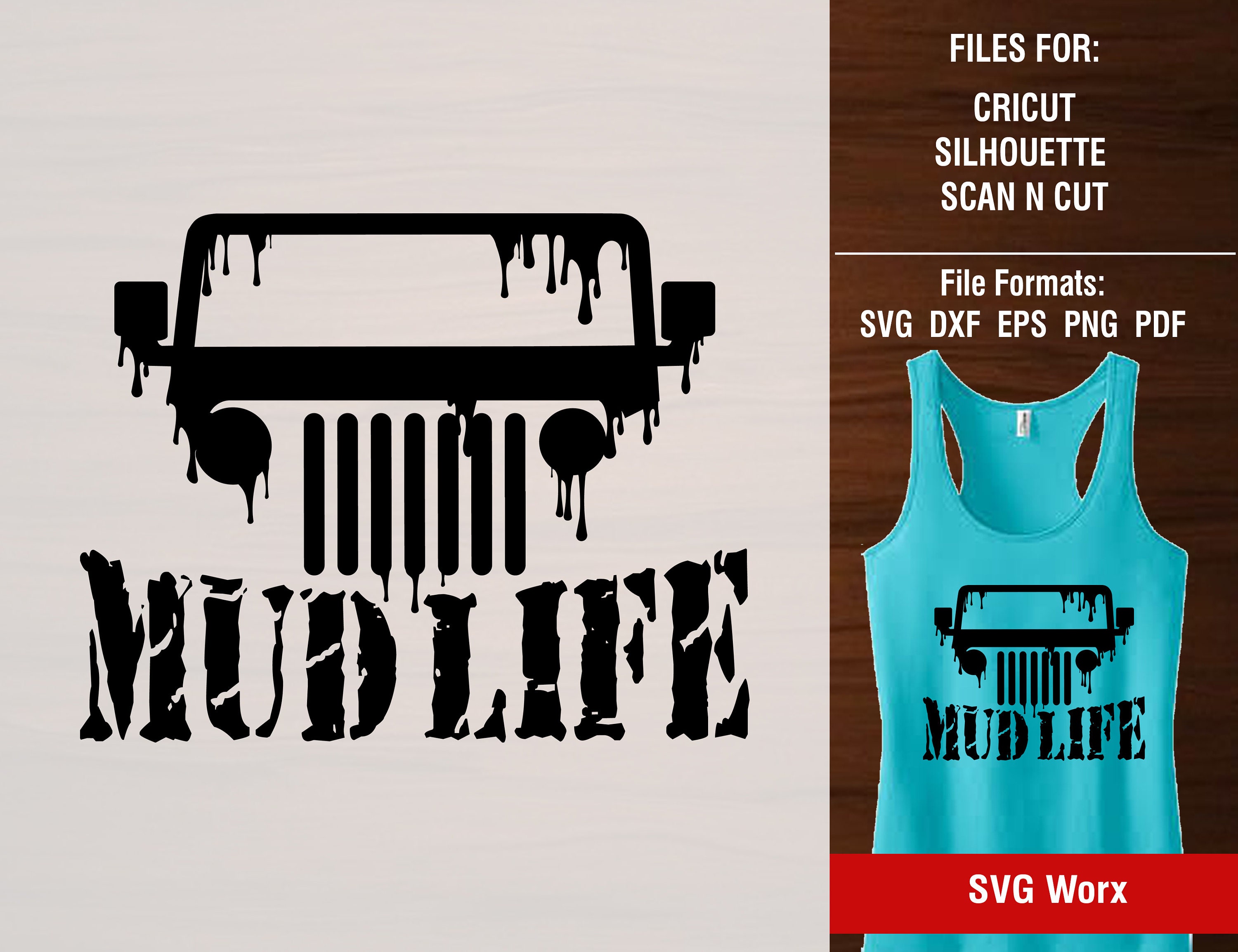 Download Mud Life SVG Jeep Funny Quotes Off road Shirt Decal Vector ...