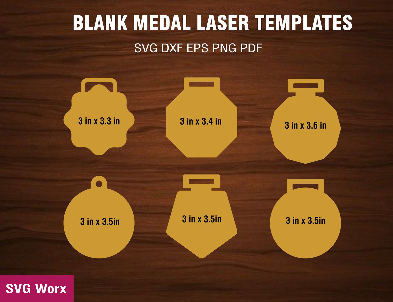 Laser cutting template blank medal medal shape pattern Etsy