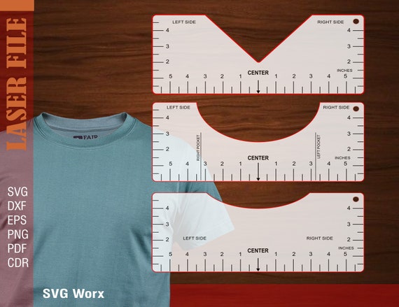 Download T-shirt Alignment Tool SVG Tshirt Ruler Printing Guide Shirt | Etsy