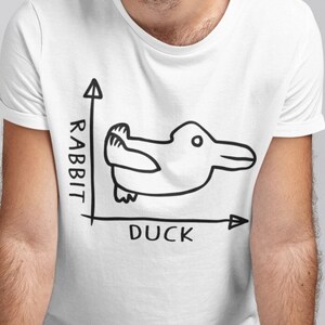 Rabbit Duck T-Shirt, Wittgenstein&#39;s Optical Illusion Tees, Rabbit-Duck Perspective Philosophical Unisex Tshirt
