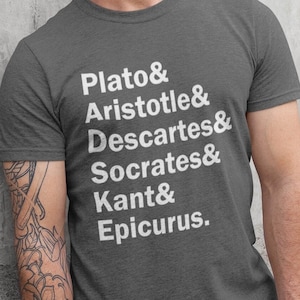Griechischer Philosoph T-Shirt, Griechenland Philosophie, Antike Weisheitsliteratur, Platon Aristoteles Descartes Sokrates Kant Epikur Unisex Tshirt